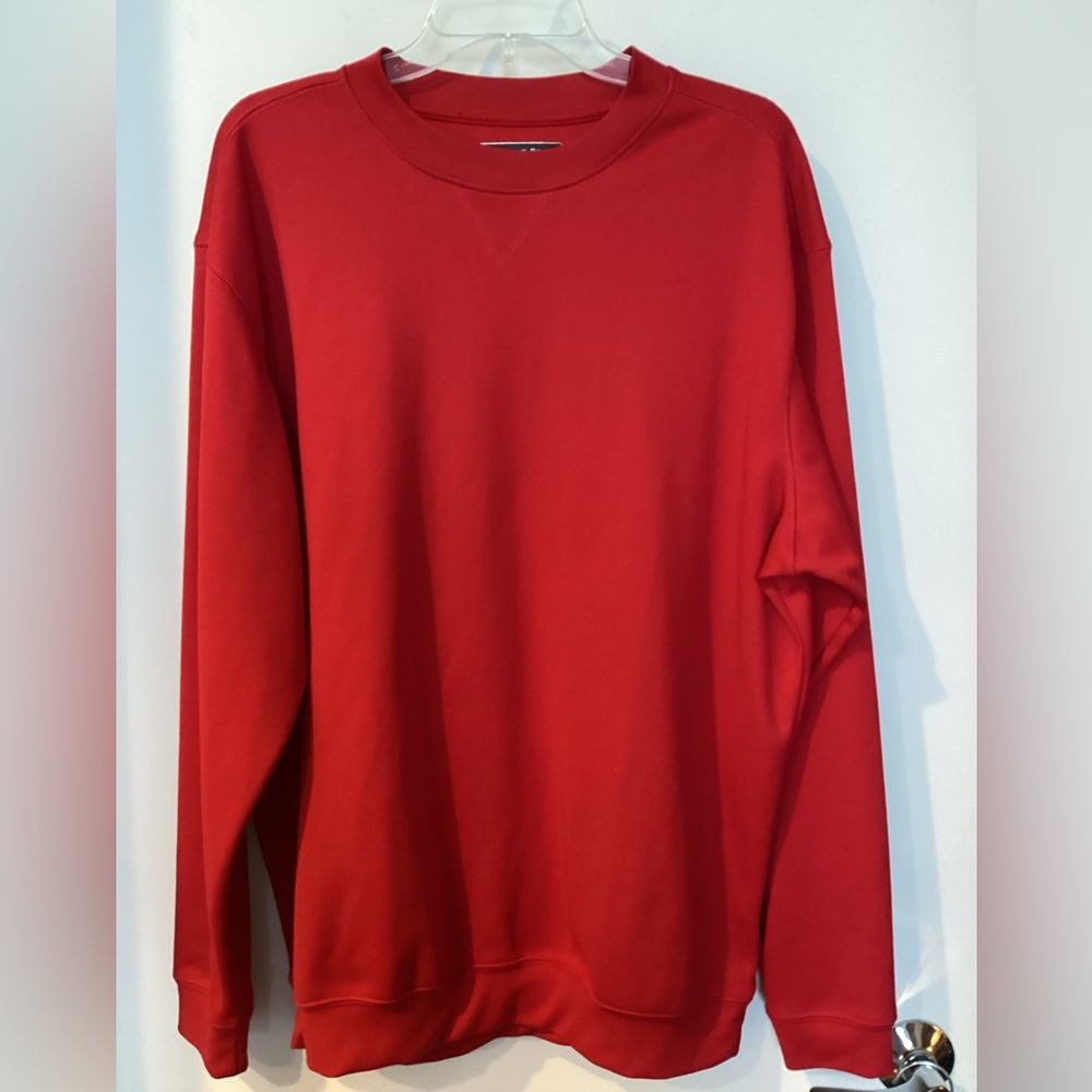 Men’s Pebble Beach Red Crew Neck Performance Pullover  Size L